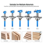 5PCS Hex Shank Hinge Boring Forstner Drill Bit Set Countersink Bit 15-35mm Cutting Diameter Hole Opener Hinge Hole Cutter for Woodworking / Plastic / Plywood