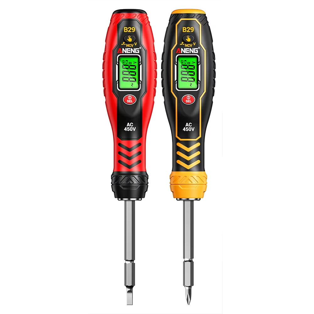 LinkMejor B29 Voltage Tester Electric Test Pen NCV Screwdriver 30-1000V AC Dual Backlight Buzzer Auto Off Insulated Tester