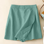 LinkMejor Women Commute Back Elastic Waist Solid Summer Casual Skirt Shorts