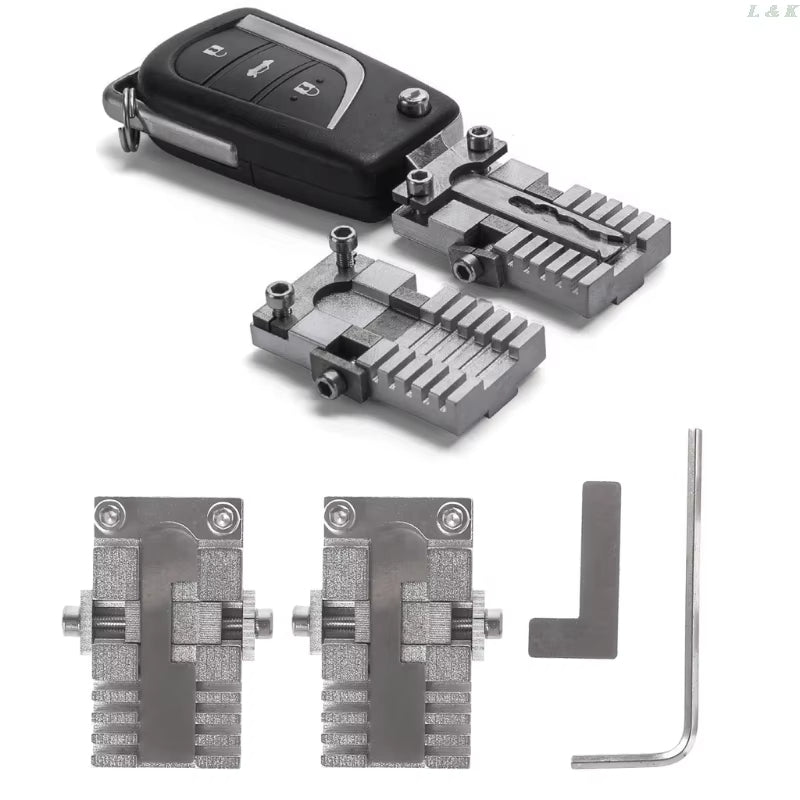 Universal Key Clamping Fixture Duplicating Cutting Machine Stainless Steel Precision Cutting for Car and Door Key Copy Tool