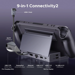 LinkMejor 9-in-1 Steam Deck Docking Station PD100W 4K@120Hz RJ45 10Gbps SD3.0 for Steam Deck Rog Ally X Legion Go Foldable Stand