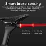 LinkMejor R2 Smart Brake Sensing Bike Taillight Same Frequency Induction Rear Light 4 Lighting Modes IPX6 Waterproof Type-C Rechargeable Bicycle Rear Light