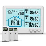 1-to-3 Wireless Weather Station Barometer Color LCD Screen Temperature Humidity Meter Freezing Point Reminder Rainproof Forecast Sensor