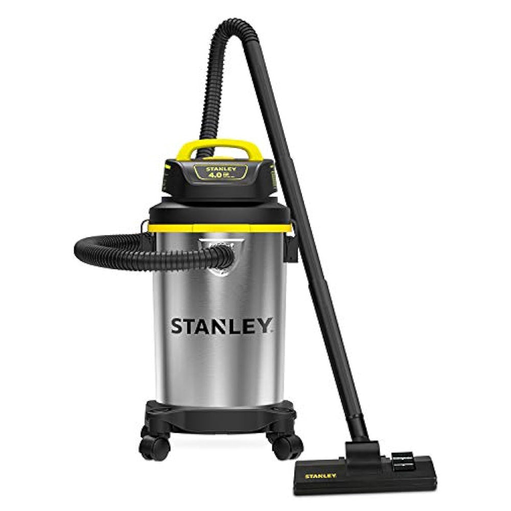 [US Direct] 3-in-1 Wet Dry Vacuum Cleaner  4 Gallon, 4 Peak HP, Stainless Steel Tank with Top Handle Shop Vacuum Cleaner with Blower for Home, Garage, Car, Workshop, Pet Hair