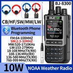 LinkMejor BJ-8300 10W Multi Band Handheld Radio bluetooth Programmable NOAA Weather Alert Spectrum Analyzer SW MW LW AM SSB CB Transceiver Two-way Radio Walkie Talkie