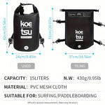 LinkMejor 15L/3.96gal Waterproof Large Capacity Paddle Board Bag, For Secure Storage And Easy Carrying, Portable Lightweight Paddle Board Bag With Carry Handle, Travel Carrying Backpack