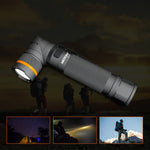 Nicron B70 1200LM 90 Degree Rechargeable LED Flashlight Black Headlamp Magnet Clip Handfree Ultra Bright LED Torch Headlight