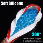 Bathroom Kitchen Foldable Water Stopper Self-adhesive Rubber Dam Shower Barrier White/Transparent