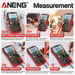 LinkMejor AL01 Portable Digital Multimeter High Precision Voltage Current Resistance Capacitance Frequency Temperature Tester Inductance NCV Detection True RMS Backlight Display Auto-Off
