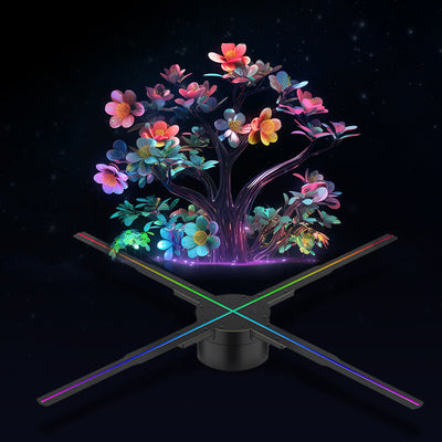 P65 3D Hologram Fan HD Projector LED Sign Holographic Player support Video Shop Advertising Display Festival Light-EU Plug