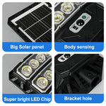 Elfeland 50W Outdoor Solar Street Light with Motion Sensor Light Sensor IPX4 Waterproof 3 Light Modes LED Floodlight
