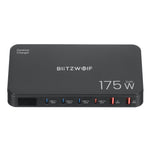 [GaN Tech] LinkMejor® BW-S30 175W 6-Port USB PD Charger 4USB-C+2USB-A QC PD Digital Display Fast Charging Desktop Charging Station for iPhone 16 16 Pro 15 14 13 Pro Max for MacBook Pro for Airpods for Apple Watch