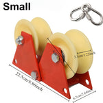 Versatile Foldable Pulley Manual Pulley Bend-Friendly High-Altitude Work Material Lifting Rope Tensioning Heavy Loads Steel Nylon Anti-Slip Design Compact Easy Storage