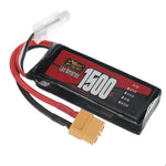 LinkMejor 2S 7.6V 1500mAh 60C 11.4Wh LiPo Battery XT60 Plug for RC Drone