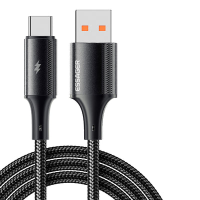 LinkMejor ES-X45 6A 120W USB-A to Type-C Cable Fast Charging Data Transmission Copper Core Line 1M/2M Long for iPhone 15 15 Plus for Samsung Galaxy Z Flod 6 for Xiaomi Civi 4 Pro for Huawei Pura 70 Ultra