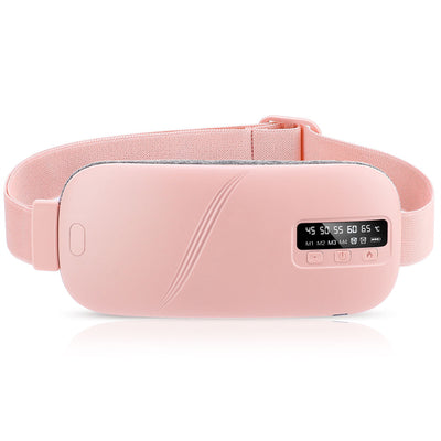IPRee Abdominal Massager, USB Rechargeable with LED Display, 5 Adjustable Settings, Portable Heating  Waist Massage for Women During Their Menstrual Period, a Perfect Home And Work Gift for Ladies in Pink.