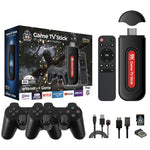 [64G] GAMESTREAM Q9Pro Android TV Game Stick with Dual Wireless Gamepads Amlogic S905Y2 36000+ Games Built-in Chromecasts Support WiFi-6 2-in-1 TV Game Player Console Set