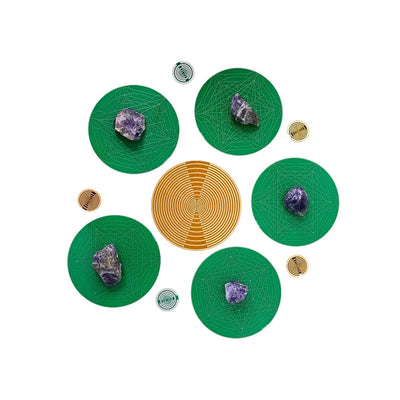 LinkMejor Partial Oscillation Disc Multi-wave Oscillator Antenna Pure Copper Gold-plated Health Jewelry Cell Resonance Energy