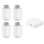 4Pcs Tuya Zigbe Smart Thermostat Radiator Valve Temperature Schedule Setting Window Open Detection Function APP Remote Voice Control Work with Alexa Google Assistance