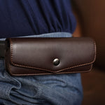 Hasp Reading Glasses Case Hung On the Belt Leather Waistpack Sunglasses Storage Box for Everyday Use