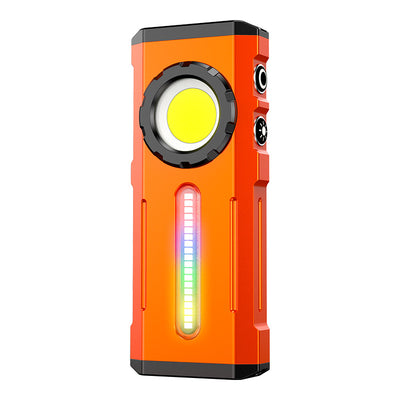 Bikight 2000LM High Brightness LED EDC Flashlight WIth COB Sidelight RGB Light Long Battery Life Outdoor Colorful Ambient Light Multi-Functional Magnetic Work Light
