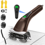 Tevorex Electric Double-Head BBQ Grill Cleaning Brush 500/600 RPM 2 High Speed Modes 2500mAh Long Battery Cordless Rechargeable Brush Cleaner for Kitchen Camping