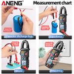 LinkMejor AT619 Digital Voice Broadcast Multimeter Clamp Professional AC/DC Clamp Meter Ammeter Current Clamp Tester for Electrician