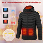 LinkMejor 9 Zones Smart Electric Heated Jacket - 60s Fast Heating, USB Charging, Warm Outdoors Sports Thermal Coat Clothing Cotton Jacket