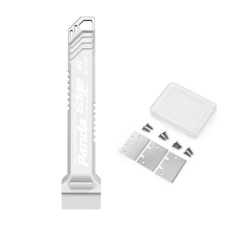 LinkMejor Panda Edge FDM 3D Printer Scraper All Metal CNC Machined SK5 Blade Cleaning Tool Shovel With three Blades for Bambu Lab Creality Voron