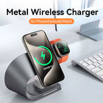 4 in 1 Wireless Magnetic Charger Metal Shell Fast Wireless Charging Station Stand Dock for Smart Phone for iPhone 17 17Pro 16 15 Pro Max for SAMSUNG for XIAOMI for Apple Watch for Airpods