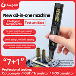 Awgem TO2P Multifunctional Optocoupler Tester Rechargeable Type-C 180mAh 48H Supports Optocoupler IGBT Thyristor NPN PNP NMOS PMOS 431