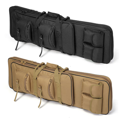 Tactical Gear PB251 Gun Bag 100x30CM Water Resistant Oxford Cloth Multi Compartments Lightweight Expandable Storage Heavy Duty Outdoor Backpack Black Khaki