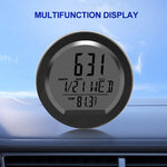 Car Solar Car Clock Temperature Gauge LED Digital Display Night Light Intelligent Car Thermometer Clocks Dashboard Thermometer Electronic Watch Time