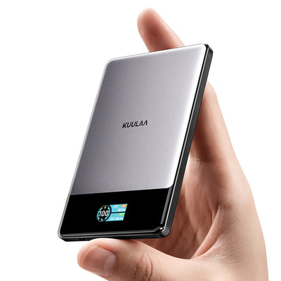 LinkMejor KL-YD90 15W 19.35Wh 5000mAh Magnetic Wireless Power Bank with Dynamic Digital Display Function External Battery Power Supply with 1 Input & 2 Outputs Fast Charging for iPhone 17 17Pro 16 Pro Max 15 14 13 for Xiaomi 17pro for Huawei Mate Xts