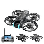 LinkMejor D2 WiFi FPV with 4.3inch LCD Screen Controller HD Dual Camera Electrically Adjustable Optical Flow Hover Automatic Obstacle Avoidance Circle Protection Brushless 2.4G 4CH 6-Axis Remote Control Toys RC Drone Quadcopter RTF