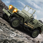 LinkMejor C8815 RTR 1/10 2.4G 4WD RC Car Willys Military Truck Off-Road Climbing LED Light Optional Winch Canopy Metal Frame Rock Crawler Full Proportional Vehicles Models Toys