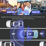 1080P 3 Channel Car Dash Cam 3-inch  IPS Screen Three Lens Car 170° HD Record Front/Interior/Rear View Camera with Free 64G TF Card Night Vision Parking Monior