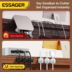 LinkMejor ES-ZL01 Magnetic Cable Organizer Desk Cord Management Holder Wall Mount Charging Wire Clip Universal Fit Up to 7.3mm Adhesive Mount Cable Keeper