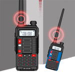LinkMejor BF-UV10R Plus 10W 4800mAh UV Dual Band Two-way Handheld Radio Black Walkie Talkie 128 Channels LED Flashlight USB Rechargeable Outdoor Hiking Intercom