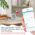 LinkMejor Tuya ZIGBE Smart Digital Temperature and Humidity Sensor LCD Display Intelligent Hygrometer Thermometer Data Log APP Remote Control Compatible with Amazon Alexa & Google Home