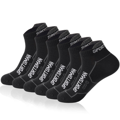 6 Pairs High Quality Men's Sports Socks Men Non Slip Athletic Short Socks Comfy Cotton Socks Breathable Run Ankle Socks
