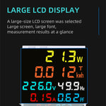 D52-2066 6-in-1 Digital Single Phase Energy Meter with LCD Display Din Rail Mount Power/Voltage/Current/Energy/Frequency Monitor Metering