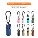 LinkMejor 9PCS Squid Jig Protector Webfoot Octopus Egi Hook Cover Cuttlefish Umbrella Lure Cap Wood Shrimp Bait Accessories with Carabiner