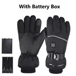 LinkMejor Winter Heated Gloves Motorcycle Waterproof Gloves Heated Heating Warm Work Gloves Thermal Heated Outdoors Cycling Ski Gloves Battery Heated Gloves