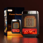 1500W 3D Dynamic Flame Heater PTC Rapid Heating Heater 2 Gear Hot Wind Ambient Light 4 Gears Timing Function for Home Office