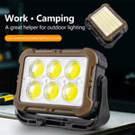 Portable Rechargeable Solar Charging Camping Light 360° Lighting Car Repair With Magnet Flashlight COB Car Maintenance Hook Lamp