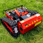 HT-550B Remote Controlled Lawn Mower 550mm 9ph Cutting Width Adjustable Height Gasoline Engine 45 Degree Inclination Long Range Precision Ground Trimming Tracks Large Area Mowing
