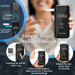 Accurate Portable Professional Breathalyzer Alcohol Tester with Digital Display 8 Reusable Mouthpieces for Home Car Use