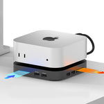 LinkMejor HB03+ for Mac Mini M4/M4 Pro Dock Dual-Channel 7-in-2 USB-C Hub with HD 4K 60Hz Thunderbolt4 USB4 40Gbps 10Gbps NVMe M.2 SSD Slot Docking Station