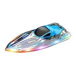 LinkMejor C8601 2.4G 6km/h RC Boat Speedboat Waterproof LED Light Remote Control Ship High Speed Vehicles Models